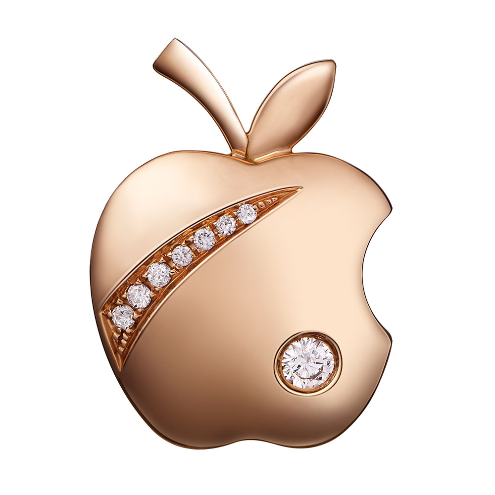 苹果钻石吊坠系列——【升华】18K金钻石吊坠